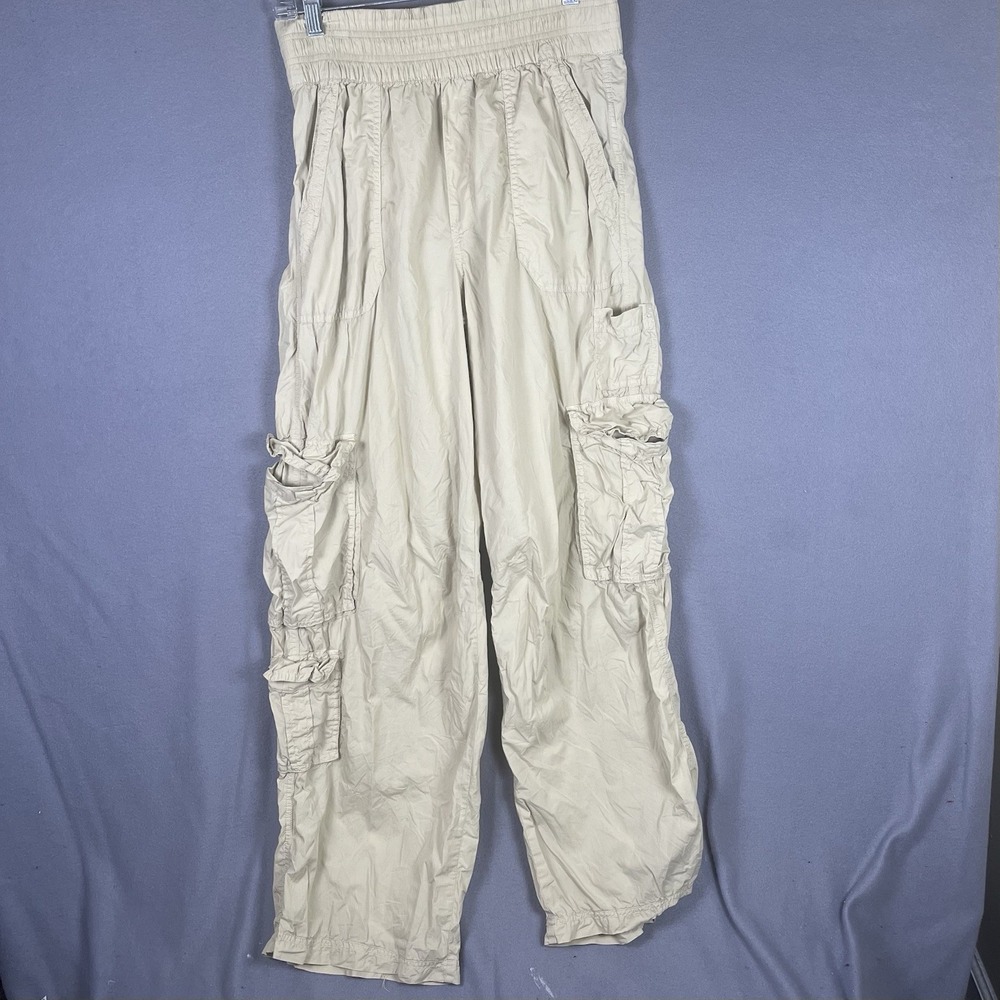 Aerie Women's‎ Cargo Pants Size M stretchy Waist 2 Cargo Pockets 100% Cotton Y2K
